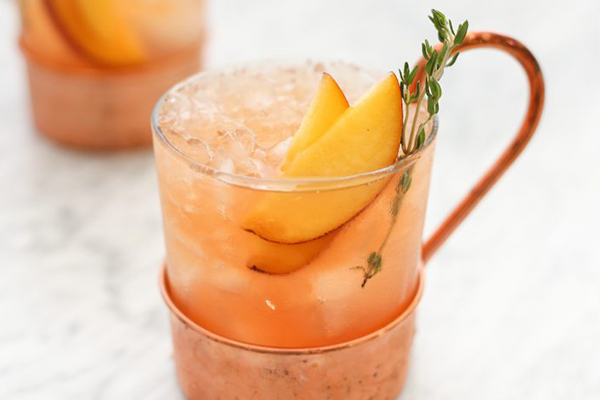 Peach and Thyme Whiskey Smash